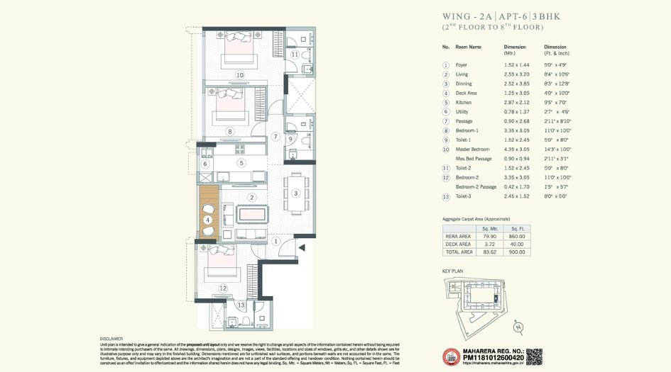 MS-Central-Park-Codename-K3-3 BHK-900 Sqft
